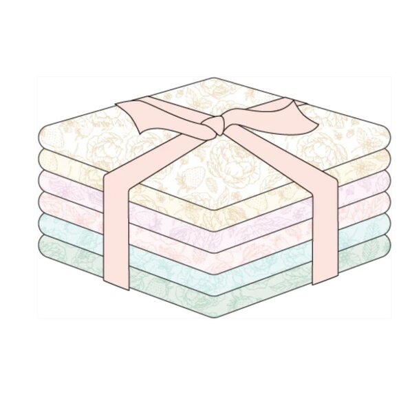 Bloom & Berries Fat Quarter Bundle 6pc Low Volume Quilting Fabric Poppie Cotton - Picture 2 of 6